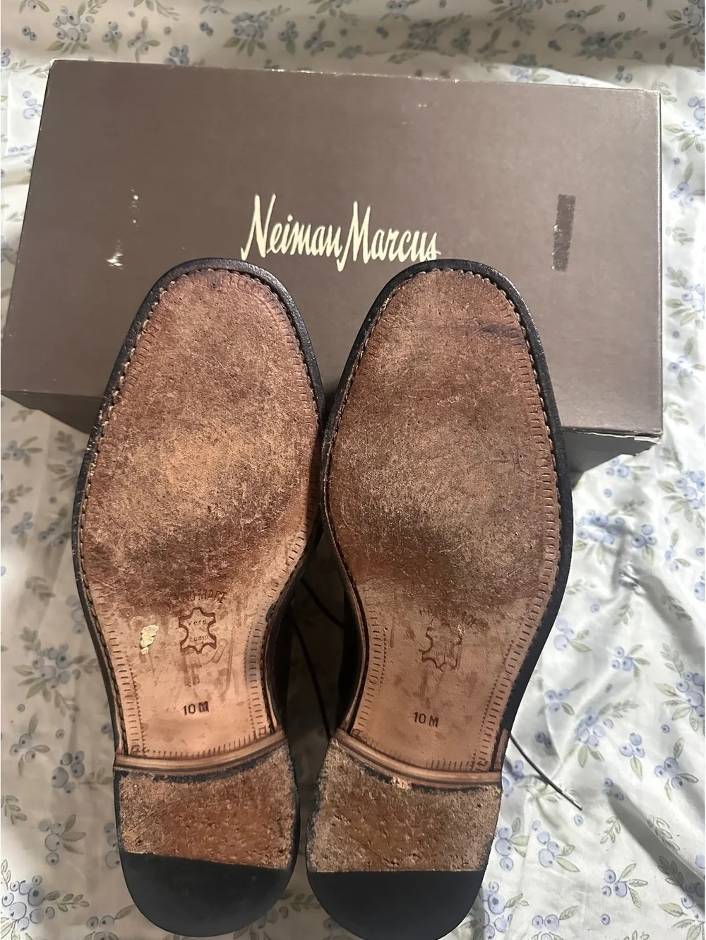 Neiman Marcus Men's Brown Leather Woven Dress Shoes Size 10M